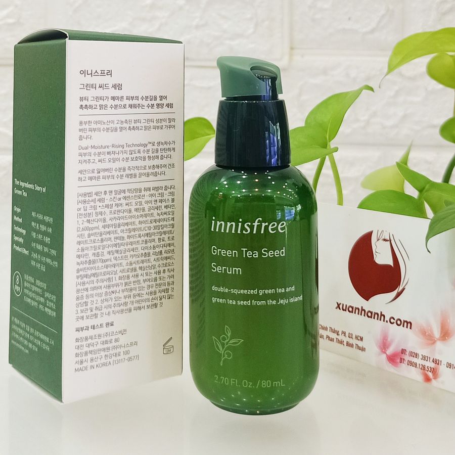 Tinh chất Innisfree Green Tea Seed - chiết xuất trà xanh giảm mụn, sáng da, 80ml