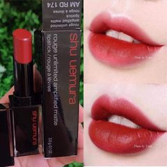 Son Shu Uemura Rouge Unlimited Matte lì mịn, #174 đỏ nâu quyến rũ, cuốn hút.