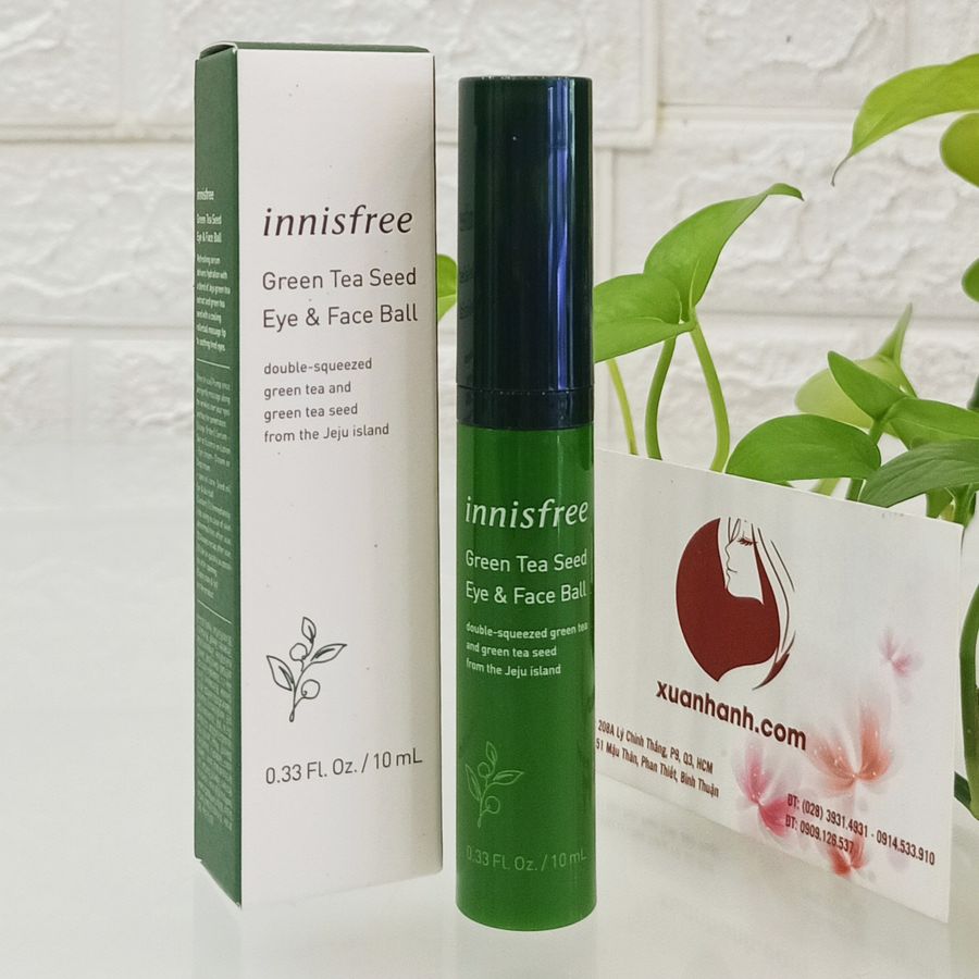 Thanh lăn Innisfree Green Tea Seed Eye&Face Ball - tươi trẻ, giảm thâm bọng mắt, 10ml
