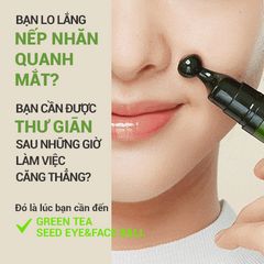Thanh lăn Innisfree Green Tea Seed Eye&Face Ball - tươi trẻ, giảm thâm bọng mắt, 10ml