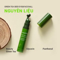 Thanh lăn Innisfree Green Tea Seed Eye&Face Ball - tươi trẻ, giảm thâm bọng mắt, 10ml