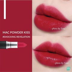 Son MAC Powder Kiss Lipstick #306 Shocking Revelation hồng đỏ nữ tính, trẻ trung
