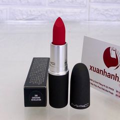 Son MAC Powder Kiss Lipstick #306 Shocking Revelation hồng đỏ nữ tính, trẻ trung