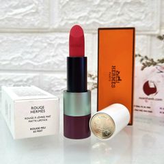 Son Hermes Rouge Matte Lipstick #62 Rouge Feu - đỏ san hô tươi tắn, quyến rũ.