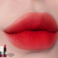 Son Hermes Rouge Matte Lipstick #62 Rouge Feu - đỏ san hô tươi tắn, quyến rũ.