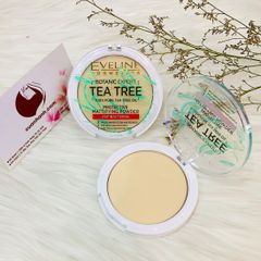 Phấn khoáng Eveline Tea Tree kiềm dầu, siêu nhẹ và thoáng mịn da, #01 Transparent
