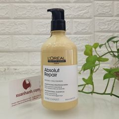 Dầu gội L'oreal Absolut Repair Protein + Gold Quinoa chăm sóc và phục hồi tóc hư tổn, 500ml