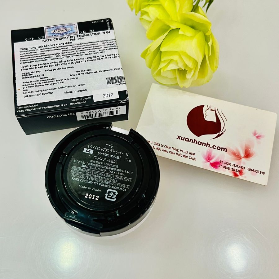 Phấn tươi Kanebo Kate Creamy Fit Foundation che phủ toàn diện, #04 trung bình (New)