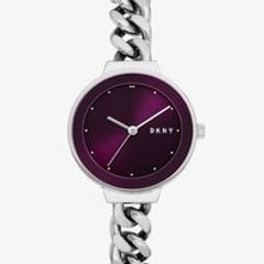Đồng hồ nữ DKNY dây thép bạc, thiết kế mặt tròn sang trọng, đẳng cấp.