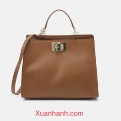 Túi xách Furla 1927 Top Handle da thật, form vuông thời thượng #Cognac (Nâu Tây) - TẶNG COMBO HOT