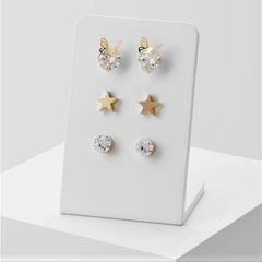 Set 3 kiểu hoa tai Sweet Deluxe đá pha lê, đơn giản thanh lịch