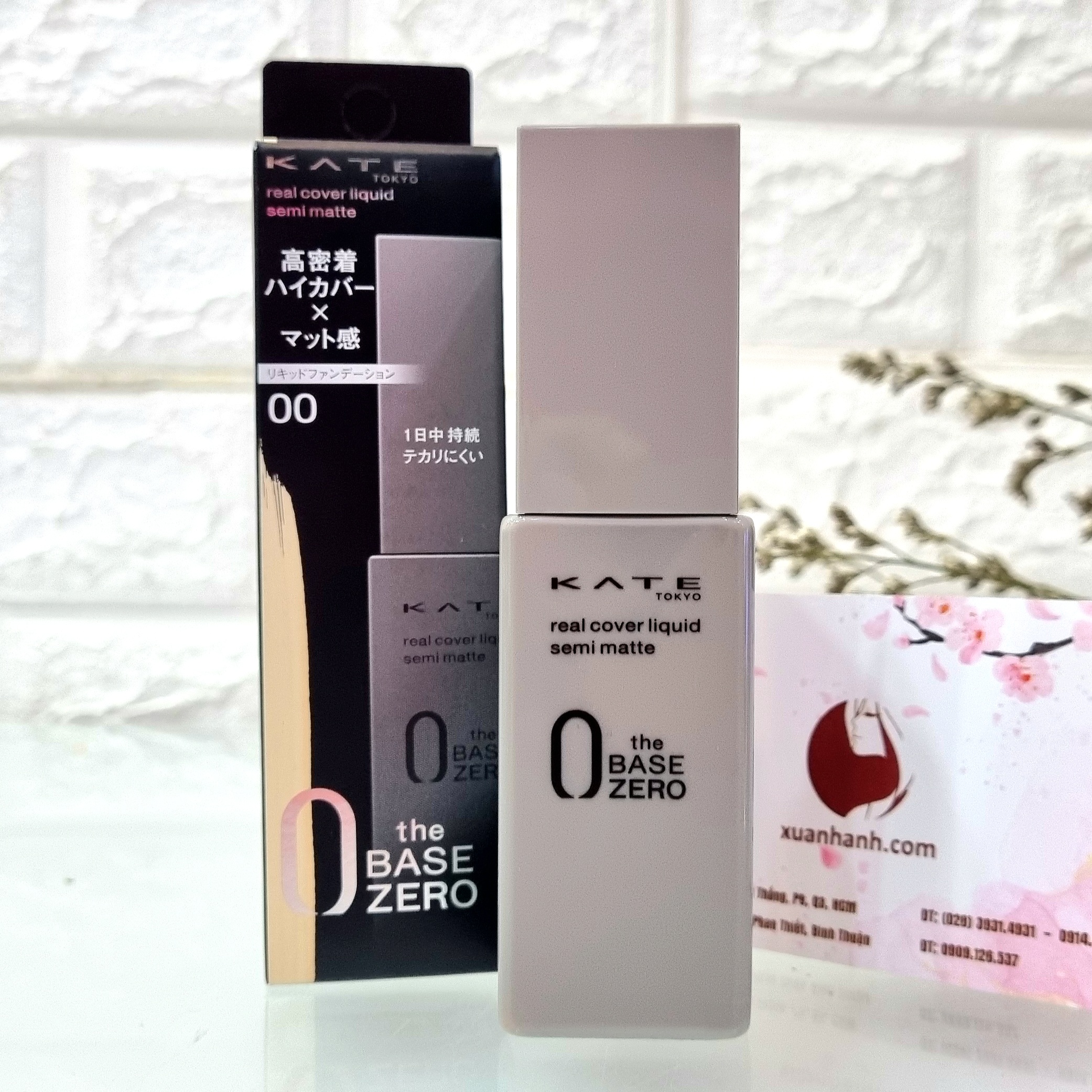 Kem nền Kanebo Kate Semi-Matte che phủ tốt, lì mịn, căng mượt, #00 trắng trong
