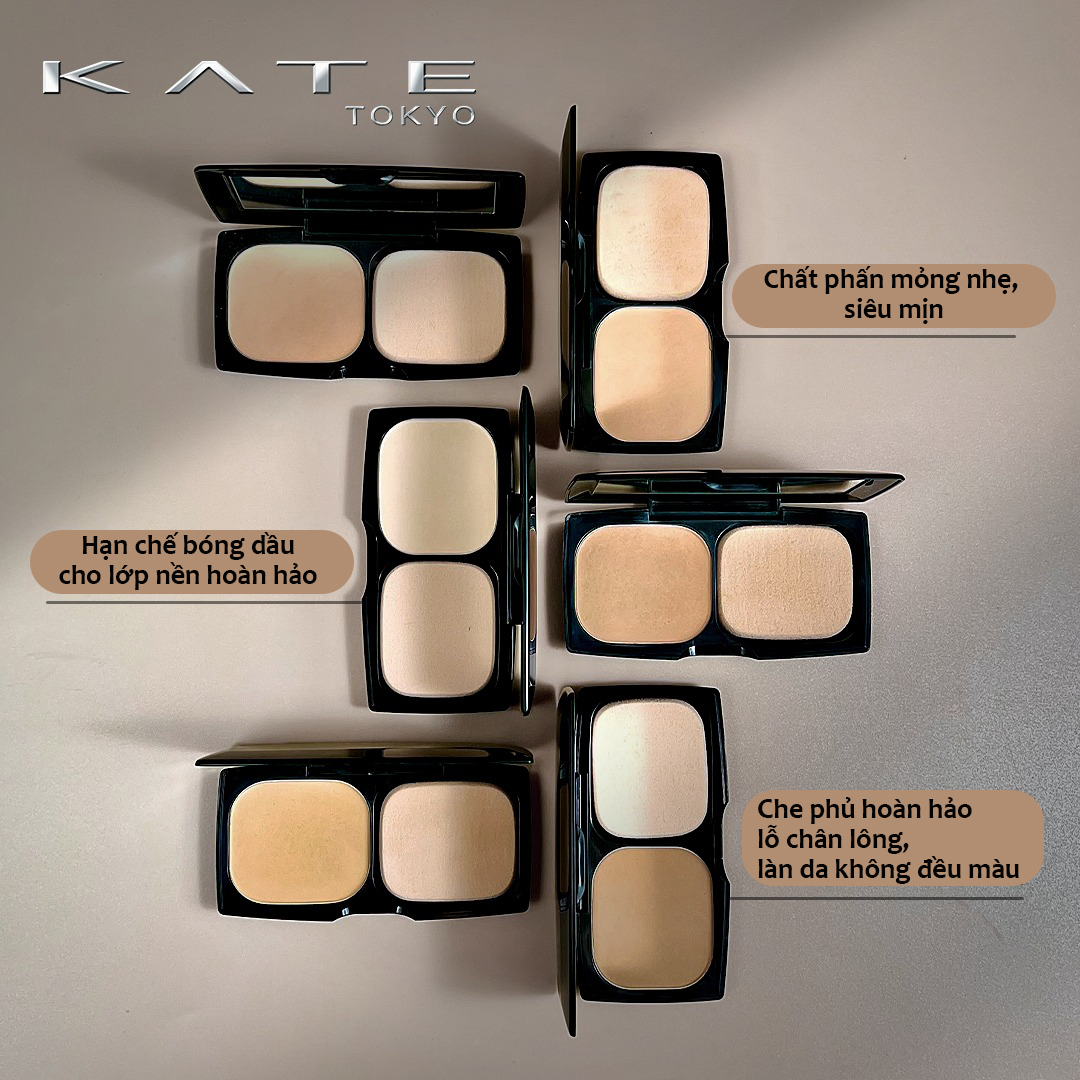 Phấn phủ Kanebo Kate The Base Zero Oil Control kiểm soát dầu, #02 - tự nhiên (new)