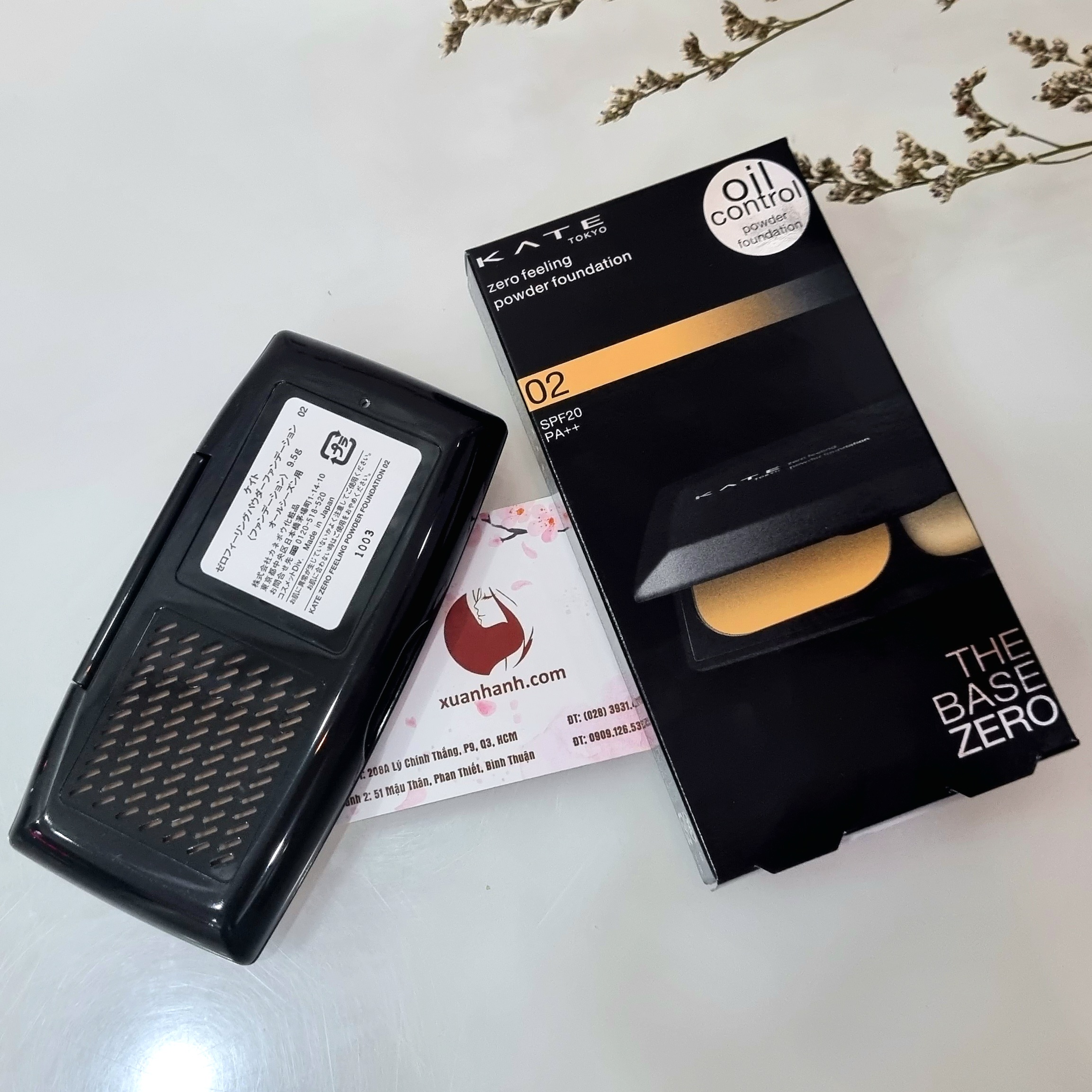 Phấn phủ Kanebo Kate The Base Zero Oil Control kiểm soát dầu, #02 - tự nhiên (new)