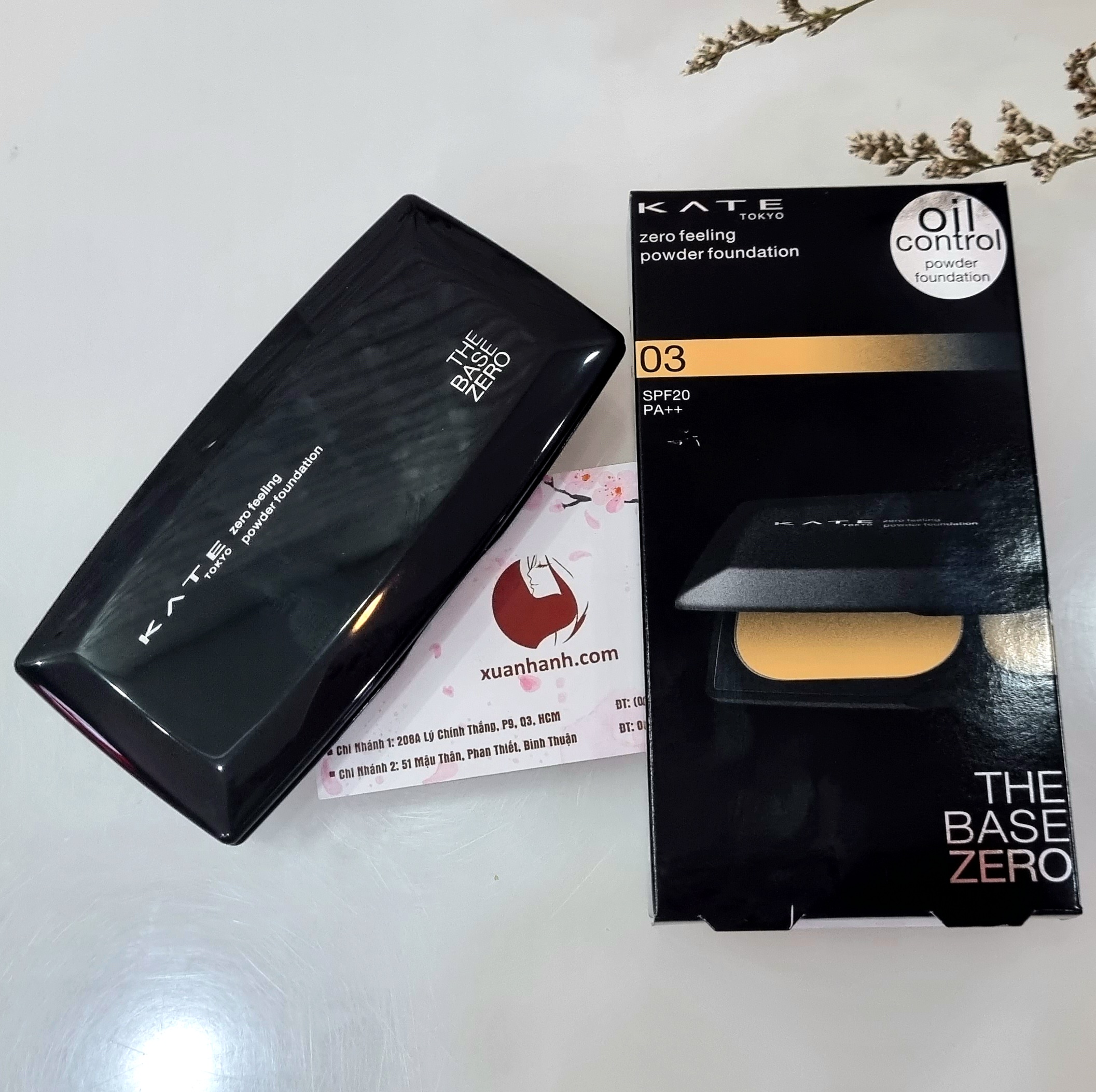 Phấn phủ Kanebo Kate The Base Zero Oil Control kiểm soát dầu, lì mịn, #03 - sáng ấm (new)