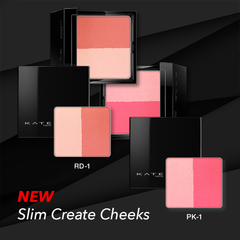 Phấn má hồng Kanebo Kate Slim Create Cheeks RD-1 cam đào tự nhiên, kèm cọ (new)