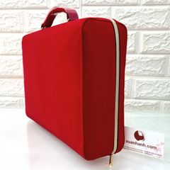 Túi vali đỏ xách tay Estee Lauder tiện dụng đựng mỹ phẩm rất sang, tách set