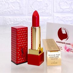 Son Yves Saint Laurent Rouge Pur Couture son mịn mướt, chuẩn màu #1 Le Rouge đỏ cổ điển.