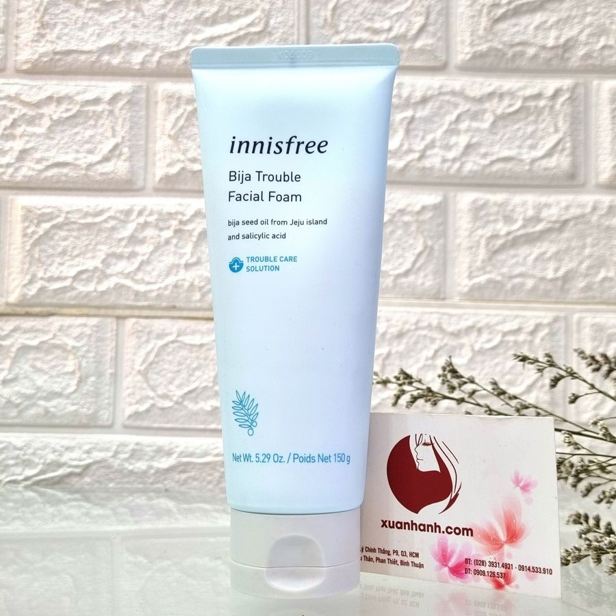 Sữa rửa mặt Innisfree Bija Trouble Facial Foam sạch sâu cho da dầu mụn - 150g