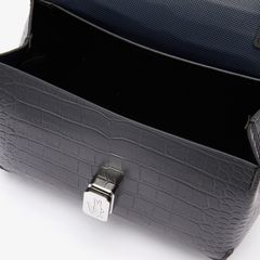 Túi Lacoste Amelia Metal Clasp Embossed da thật, #Black sang trọng và đẳng cấp.