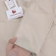 Quần legging da ZARA trơn, đơn giản, dễ phối, màu kem sang trọng