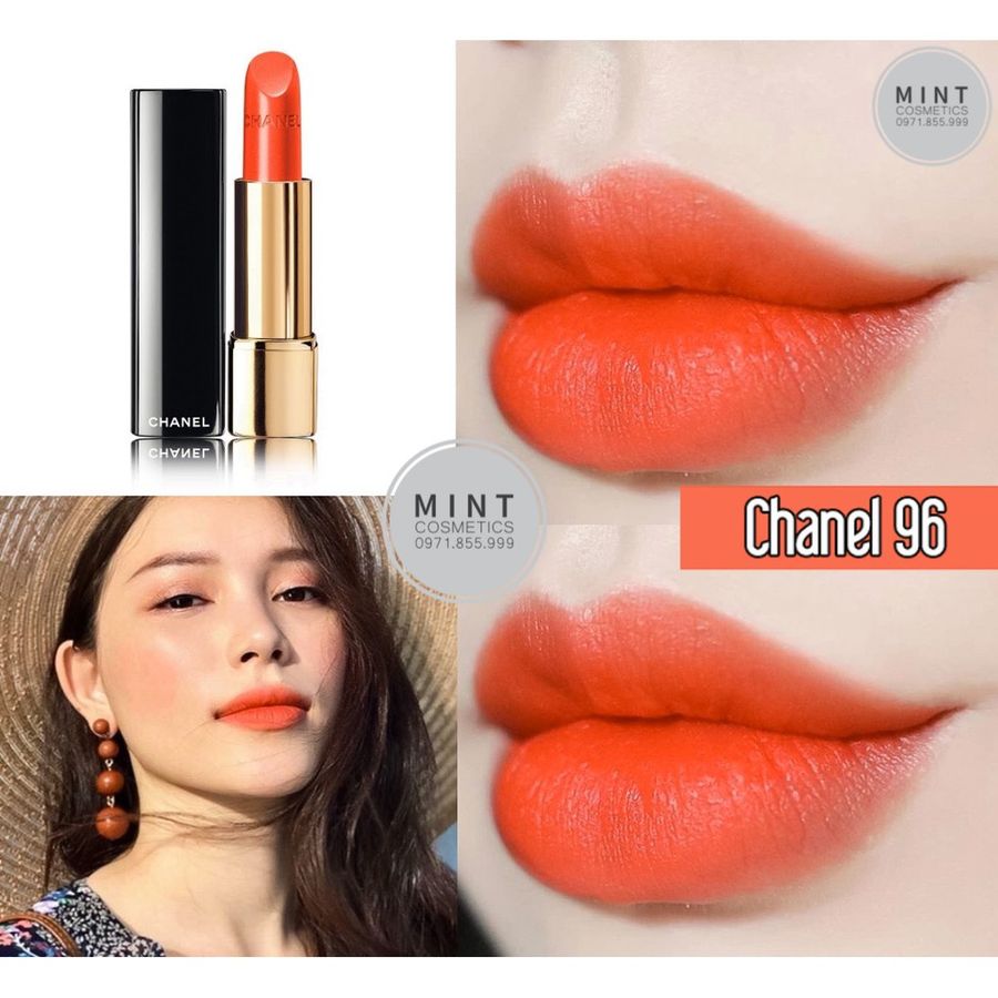 Son Chanel Rouge Allure mềm môi, giữ màu, căng mọng #96 Excentrique cam tươi