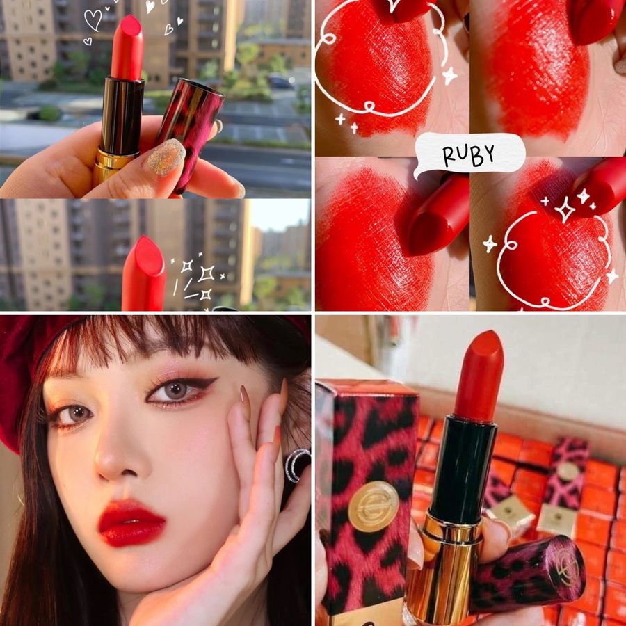 Son DPC Aura Red phiên bản Limited lì mướt môi, #88 Ruby đỏ hồng quyến rũ.