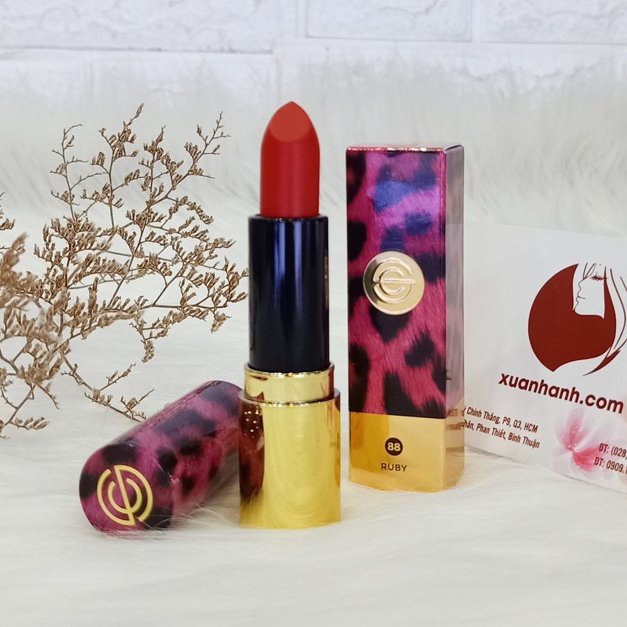 Son DPC Aura Red phiên bản Limited lì mướt môi, #88 Ruby đỏ hồng quyến rũ.