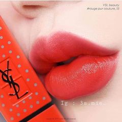 Son Yves Saint Laurent Rouge Pur Couture son lâu trôi, lên màu tốt #13 cam đỏ