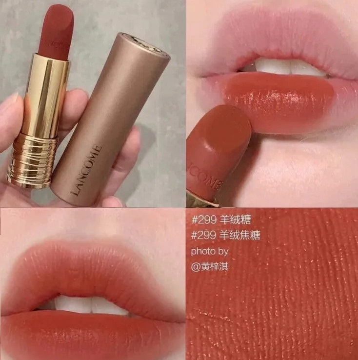 Son Lancome 299 L'absolu Rouge Intimatte lì mịn, French Cashmere cam đỏ gạch