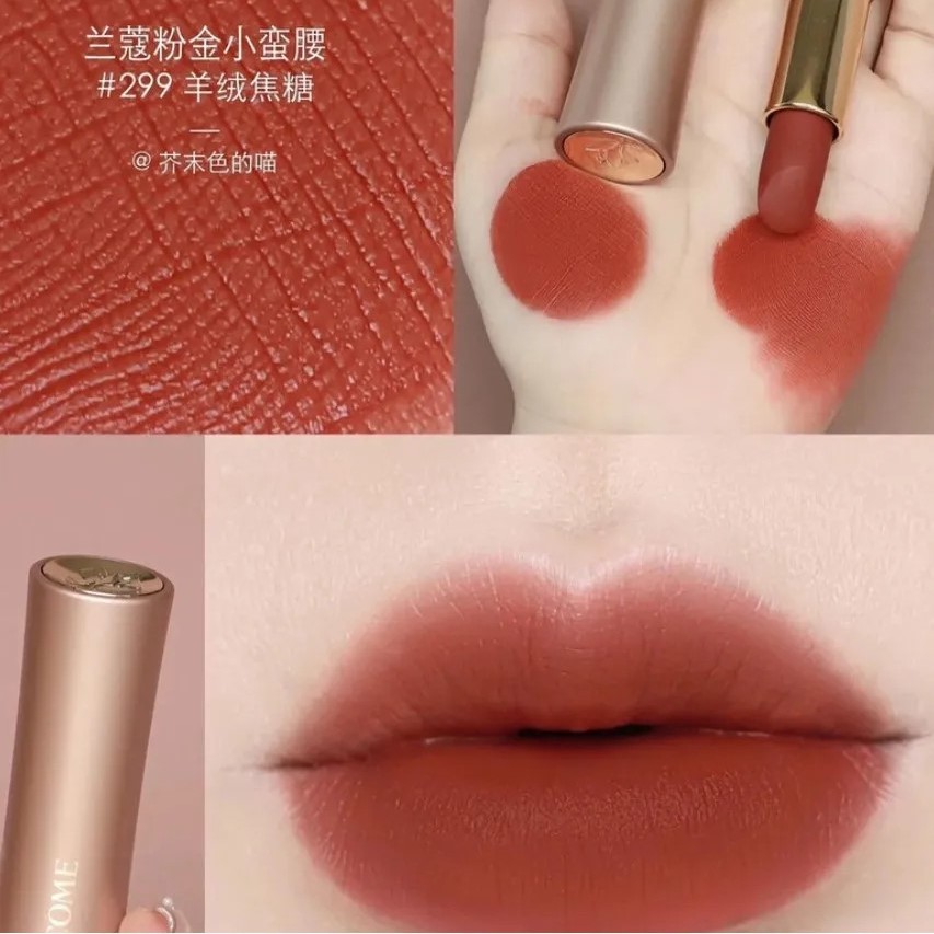 Son Lancome 299 L'absolu Rouge Intimatte lì mịn, French Cashmere cam đỏ gạch