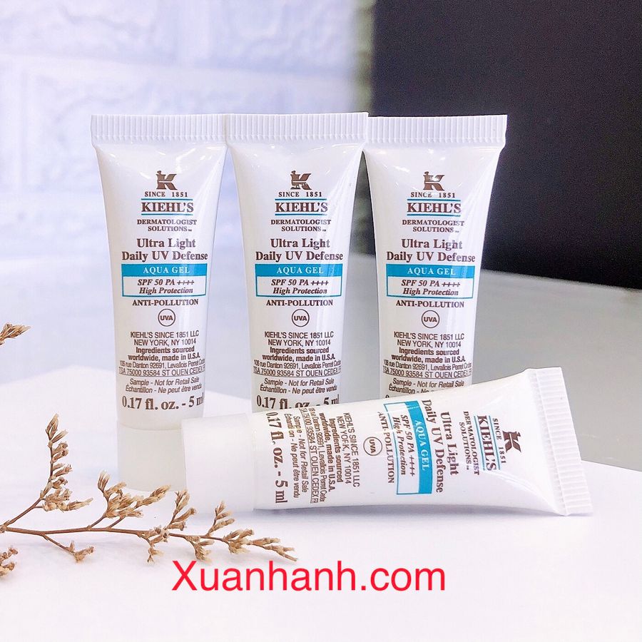 Kem chống nắng KIEHL'S Ultra Light Daily UV SPF50, PA++++, combo 5mlx4=20ml