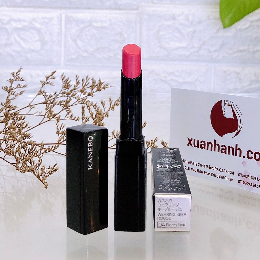 Son Kanebo GKC Wearing Keep Rouge mịn mướt, giữ màu tốt #04 Flores Pink, hồng tự nhiên