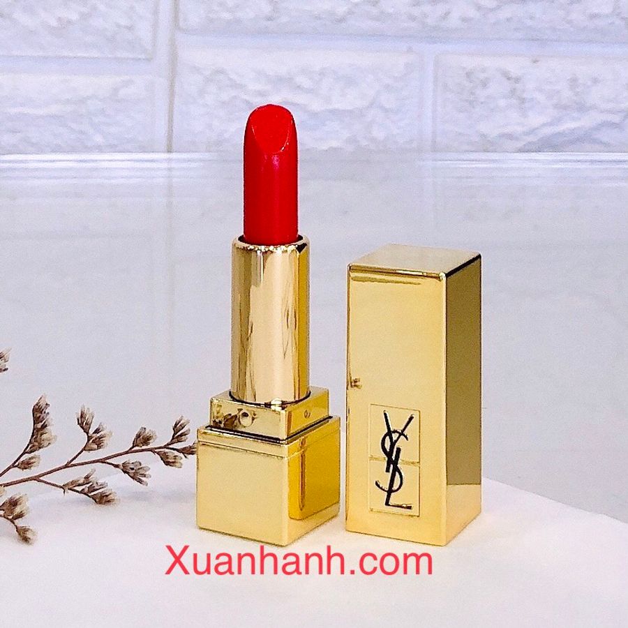 Son Yves Saint Laurent Rouge Pur Couture lâu trôi, chuẩn màu, #13 cam đỏ, mini