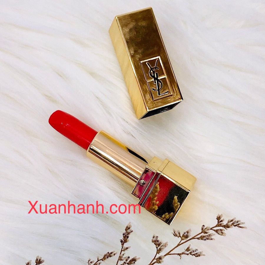 Son Yves Saint Laurent Rouge Pur Couture lâu trôi, chuẩn màu, #13 cam đỏ, mini