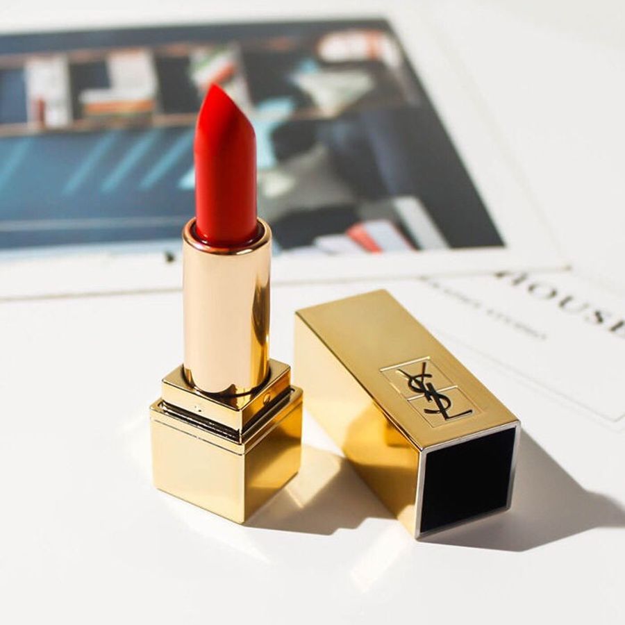 Son Yves Saint Laurent Rouge Pur Couture lâu trôi, chuẩn màu, #13 cam đỏ, mini