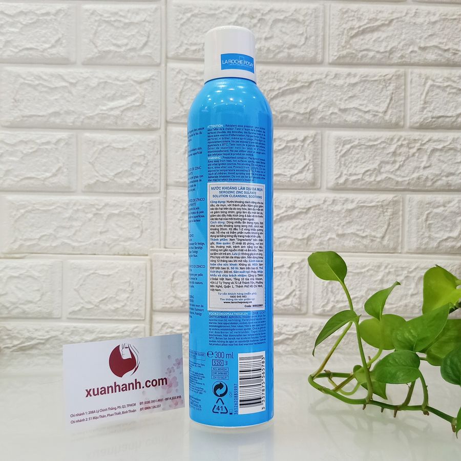 Xịt khoáng La Roche-Posay Serozinc cấp ẩm, dịu kích ứng cho da dầu/mụn, 300ml