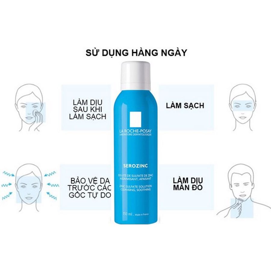 Xịt khoáng La Roche-Posay Serozinc cấp ẩm, dịu kích ứng cho da dầu/mụn, 300ml