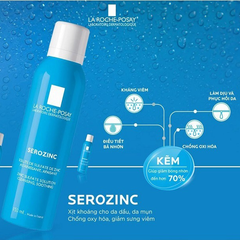 Xịt khoáng La Roche-Posay Serozinc cấp ẩm, dịu kích ứng cho da dầu/mụn, 300ml
