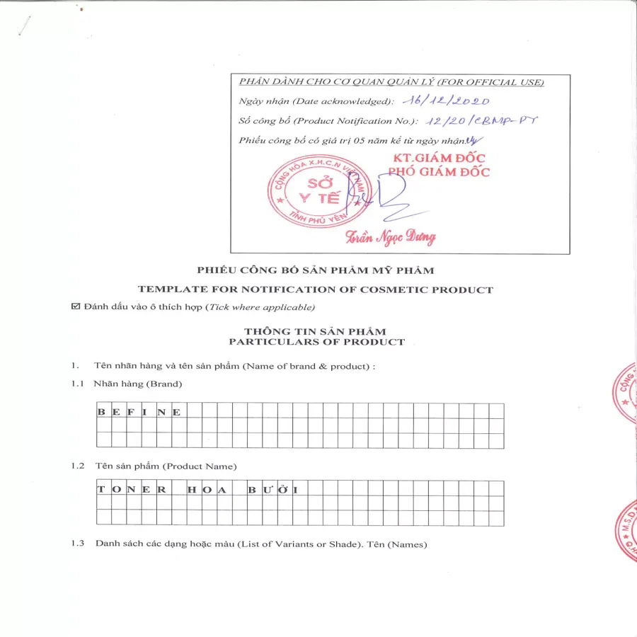 Nước Hoa Bưởi Befine  giúp cân bằng độ ẩm cho da, mềm mịn và thanh mát dễ chịu.
