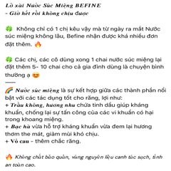 Nước súc miệng thảo dược Befine giúp trắng răng, ngừa sâu răng và thơm miệng, 300ml.