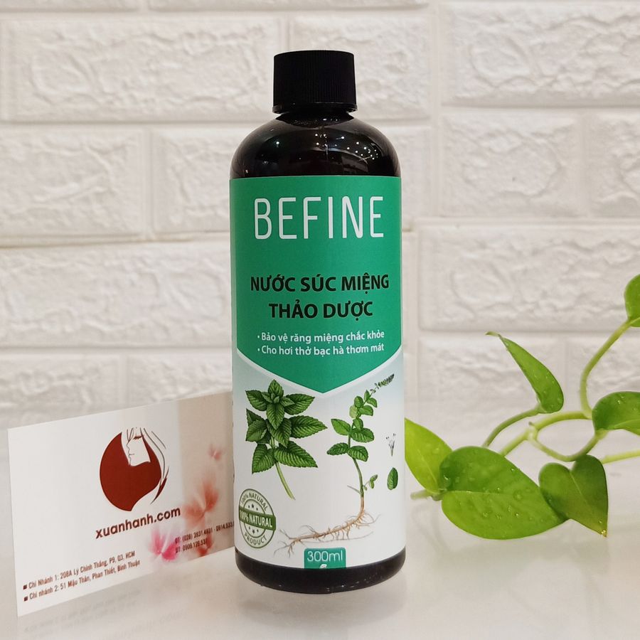 Nước súc miệng thảo dược Befine giúp trắng răng, ngừa sâu răng và thơm miệng, 300ml.