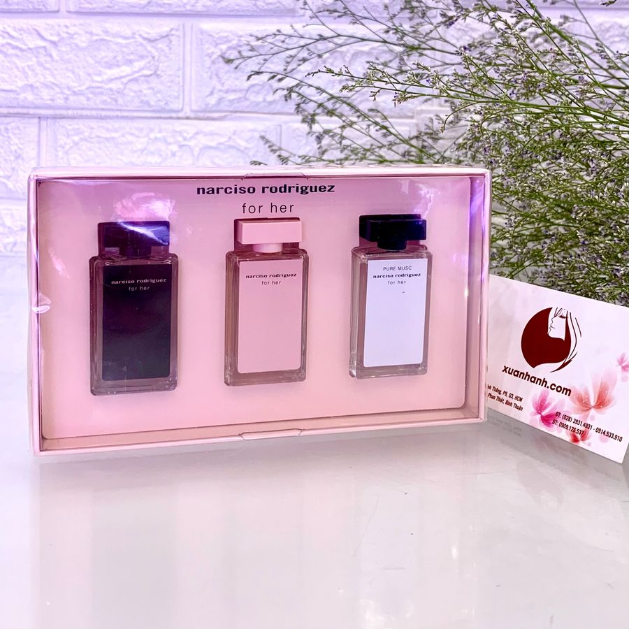Set nước hoa Narciso Rodriguez For Her sang trọng, cổ điển và thanh lịch, 7.5ml*3 (new)