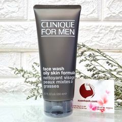 Rửa mặt Clinique For Men Face Wash Oily Skin Formula kiểm soát dầu mụn, 200ml