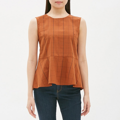 Áo Gu dạng Peplum nhẹ tôn dáng, thoải mái, dễ kết hợp hợp đồ, ORANGE, size S