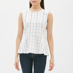 Áo Gu dạng Peplum nhẹ tôn dáng, thoải mái, dễ kết hợp hợp đồ, WHITE, size M