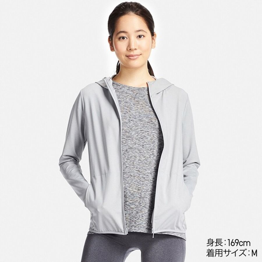 Áo chống nắng Uniqlo Airism UV Cut 2017 thun lạnh, size M, 03 Gray.