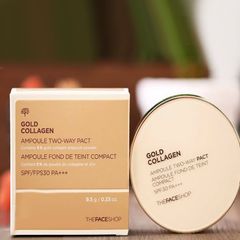 Phấn phủ nền che khuyết điểm The Face Shop Gold Collagen SPF30 PA+++, N203
