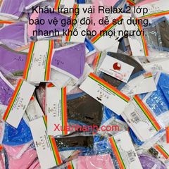 Khẩu trang Relax, 100% cotton 2 lớp bảo vệ, ôm thoáng dễ chịu