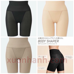 Quần định hình Uniqlo Body Shaper gen bụng, nâng mông, Black, S 